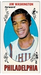 1969 Topps Basketball #17 Jim Washington - Philadelphia 76ers